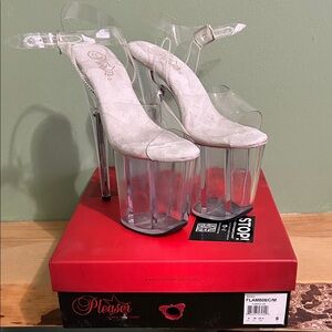 Pleaser Transparent Platform Heels